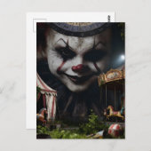 Clown at the Abandoned Circus Briefkaart (Voorkant / Achterkant)
