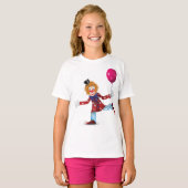 Clown Avec T-shirt Filles Balloon (Devant entier)