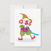 Clown blaast ballonnen op kaart (Voorkant)
