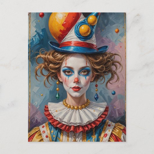 clown briefkaart (Voorkant)