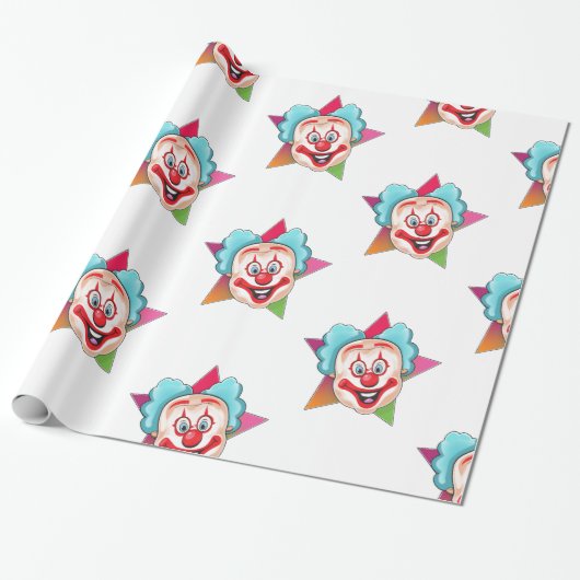 clown cadeaupapier (Uitgerold)
