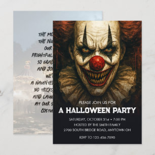 Clown Carnaval van de Schreeuwen Halloween Party Kaart