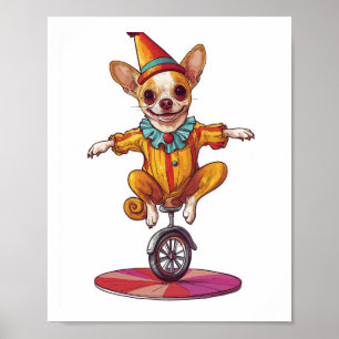 Clown Chihuahua � Grappige Circus Hond Poster