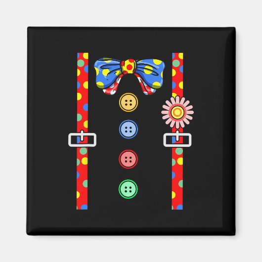 Clown Costume Halloween Magneet (Voorkant)