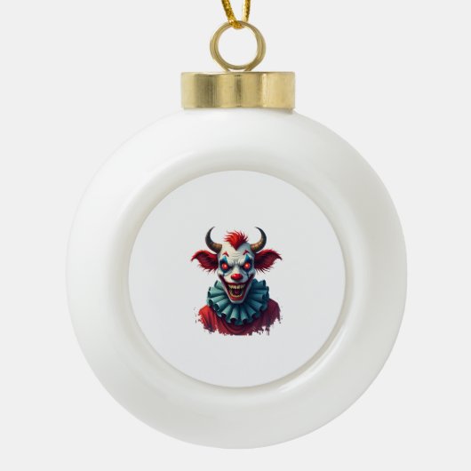 Clown Cow of Terror Keramische Bal Ornament (Voorkant)