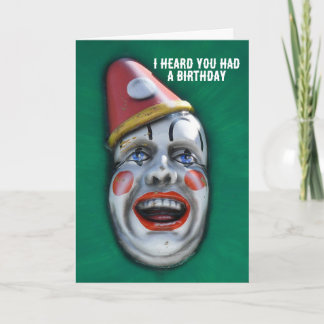 Clown criant Carte Anniversaire Belated