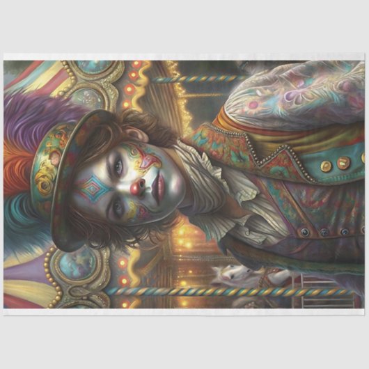  clown decoupage tissuepapier (Voorkant)