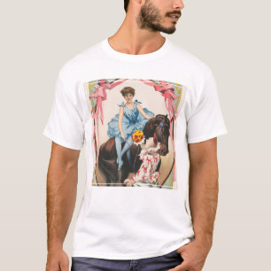 Clown die bloemen overhandigt aan een vrouw te paa t-shirt