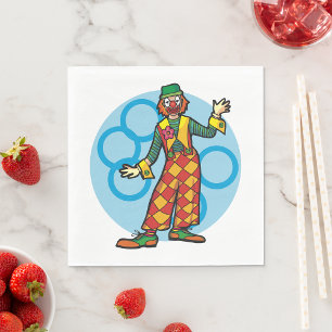 Clown die servetten poseert
