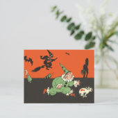 Clown Dog Witch Bat Black Cat Skelet Briefkaart (Staand voorkant)