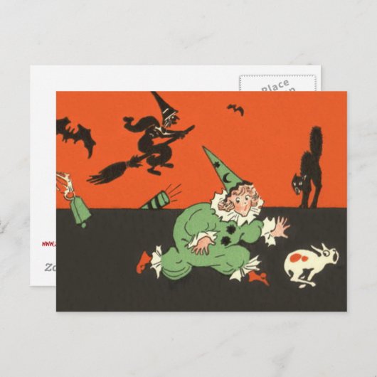 Clown Dog Witch Bat Black Cat Skelet Briefkaart (Voorkant / Achterkant)