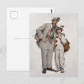 Clown duo, vader en zoon briefkaart (Voorkant / Achterkant)