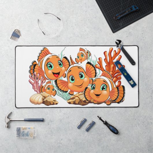 Clown fish Cartoon cute Family Underwater (Poste de travail)