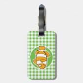 Clown Fish; Groene Gingham Bagagelabel (Achterkant verticaal)