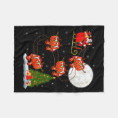 Clown Fish Santa Sleigh Flying Funny Magical Chris Fleece Deken (Voorkant (Horizontaal))