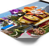 Clown Float Roos Parade Pasadena, Dominant Afbeeld Poster (Hoek)