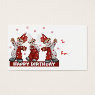 Clown Gift Label Happy Birthday Visitekaartje