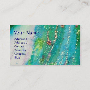 CLOWN IN BLAUW / ABSTRACT TEAL GOUD SPARKELS VISITEKAARTJE