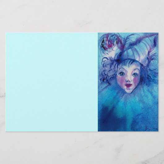 CLOWN IN BLAUW BRIEFPAPIER (Voorkant)