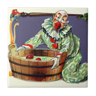 Clown Jester Bobbing Voor Appels Tegeltje