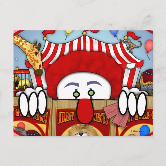 Clown Kilroy Briefkaart (Voorkant)