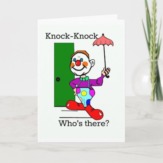 Clown Knock-Knock Joke-Wenskaart Kaart (Voorkant)