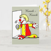 Clown Knock-Knock Plaisanterie Anniversaire Carte  (Fleur jaune)