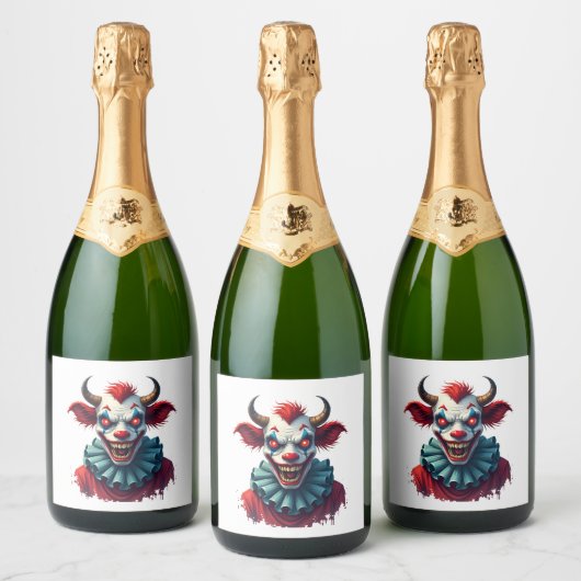 Clown-Koe van de terreur Sparkling Wijnetiket (Flessen)