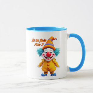 Clown lachend met een slimme glimlach. mok
