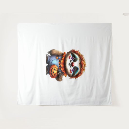 Clown Luiaard Halloween Oversized T-Shirt Wandkleed (Voorkant (horizontaal))