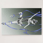 Clown Marionnette Bleu Rubans Jigsaw Puzzle (Horizontal)