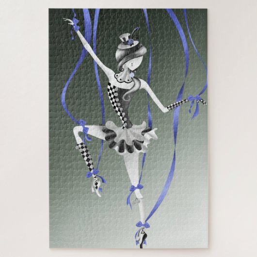 Clown Marionnette Bleu Rubans Jigsaw Puzzle (Vertical)