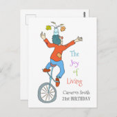 Clown op eenwieler briefkaart (Voorkant / Achterkant)