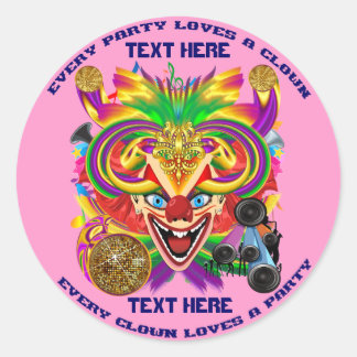 Clown Party Event Uitzicht groot Please Uitzicht N Ronde Sticker