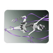 Clown Puppet Ballerina Purple Ribbon Fridge Magnet (Horizontal)