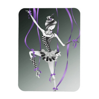 Clown Puppet Ballerina Purple Ribbon Fridge Magnet Magneet