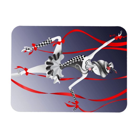 Clown Puppet Ballerina Red Ribbon Fridge Magnet Magneet (Horizontaal)