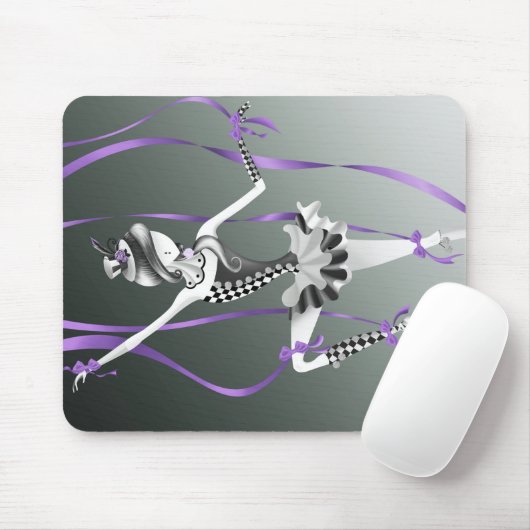 Clown Puppet Paarse Ribbon Muismat (Met muis)