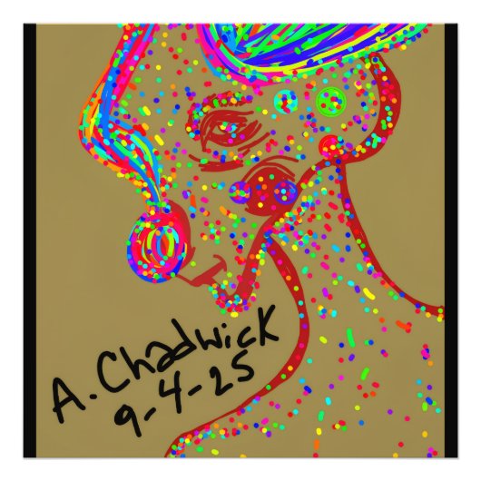 Clown Reindeer Photo Print Foto Afdruk (Voorkant)