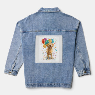 Clown Retriever � Circus Hond met Ballonnen Denim Jacket