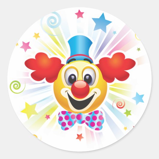 clown ronde sticker (Voorkant)