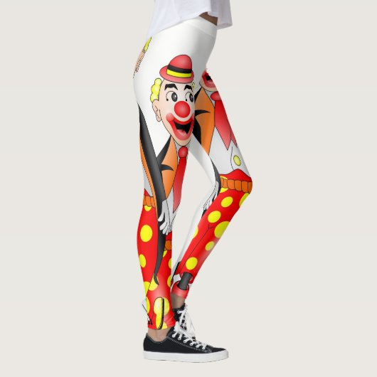 clown rouge leggings blancs long adolescent (Droite)