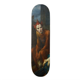 clown schreeuw op skateboarddek skateboard