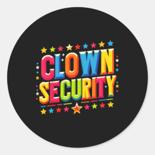 Clown Security Halloween Kostuum Ronde Sticker