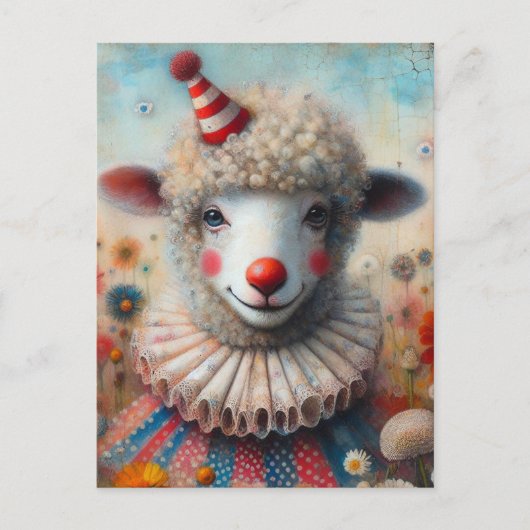Clown Sheep Briefkaart (Voorkant)