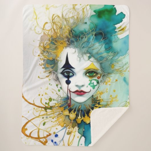 Clown Sherpa Blanket Sherpa Deken (Voorkant)