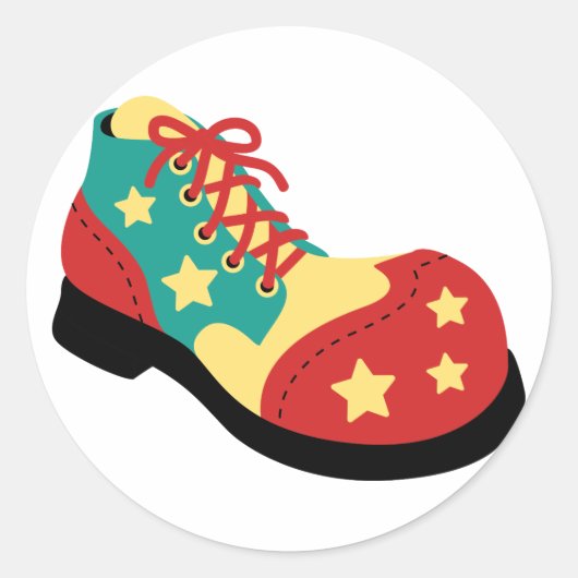 Clown Shoe Ronde Sticker (Voorkant)