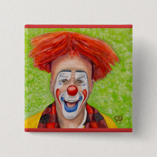 Clown Steven Daniel Copeland Vierkante Button 5,1 Cm