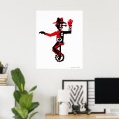 Clown sur monocycle poster d'art graphique abstrai (Bureau à domicile)
