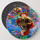 Clown Troubadour Ronde Button 6,0 Cm (Voorkant /achterkant)